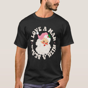 Ik hou van een Man met een bard Santa Claus Retro  T-shirt