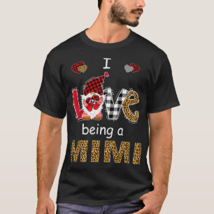 Ik hou van een Mimi Love Gnome Leopard Pset Mothe T-shirt