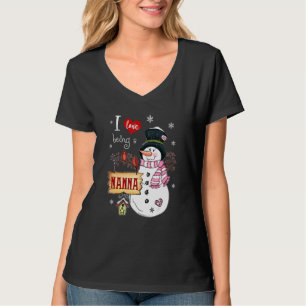 Ik hou van een Nanna Snowman kerstfeest T-shirt