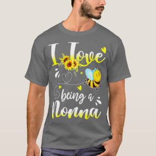 Ik hou van een nonnenzonnebloem en van bijenloper. t-shirt