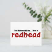 Ik hou van een Redhead Briefkaart (Staand voorkant)