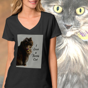 Ik hou van een Tortie Cat Feline Fotografisch T-shirt