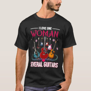 Ik hou van één vrouw, meerdere gitarist t-shirt