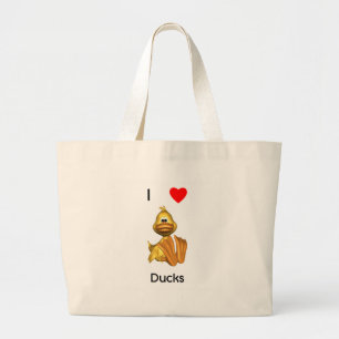 Ik hou van eenden grote tote bag