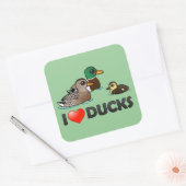 Ik hou van eenden vierkante sticker (Envelop)