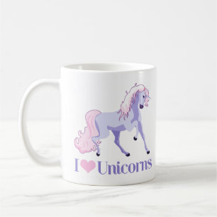 Ik hou van eenhoorns schattige meisjes koffiemok