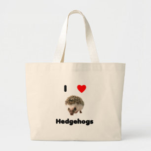 Ik hou van egelzak grote tote bag