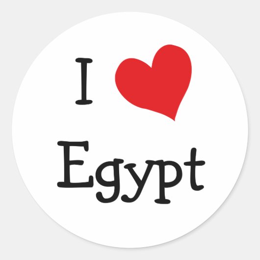 Ik hou van Egypte Ronde Sticker (Voorkant)