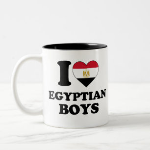 Ik hou van Egyptische jongens Tweekleurige Koffiemok