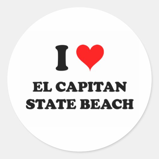 Ik hou van El Capitan State Beach Ronde Sticker (Voorkant)