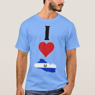 Ik hou van El Salvador Vertical I Heart Country vl T-shirt