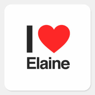 ik hou van elaine vierkante sticker