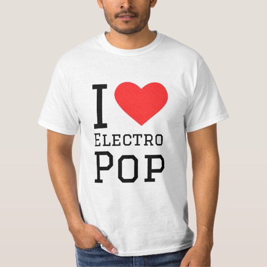 Ik hou van electro pop t-shirt (Voorkant)