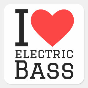 Ik hou van electrobas vierkante sticker