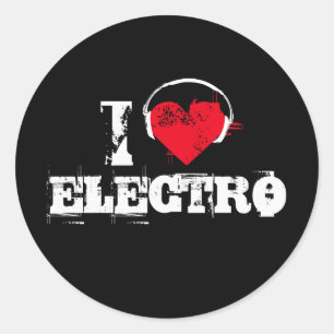 Ik hou van elektro ronde sticker