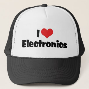 Ik hou van elektronica trucker pet