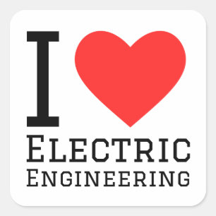 Ik hou van elektrotechniek vierkante sticker