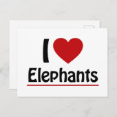 Ik hou van Elephants Briefkaart (Voorkant / Achterkant)