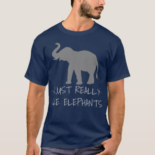 Ik hou van Elephants Cute Retro Elephant L T-shirt