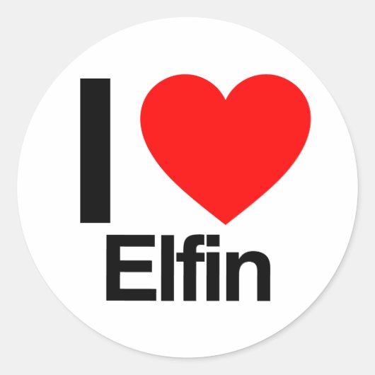 Ik hou van Elfin Ronde Sticker (Voorkant)