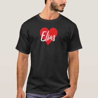 Ik hou van Elias voornaam  liefde hart T-shirt