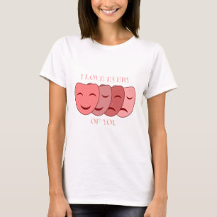 Ik hou van elk gezicht van jou t-shirt