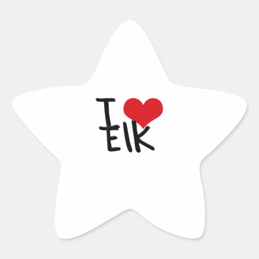 Ik hou van Elk Ster Sticker (Voorkant)
