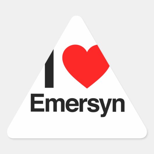 ik hou van emersyn driehoek sticker (Voorkant)