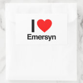 ik hou van emersyn rechthoekige sticker (Tas)