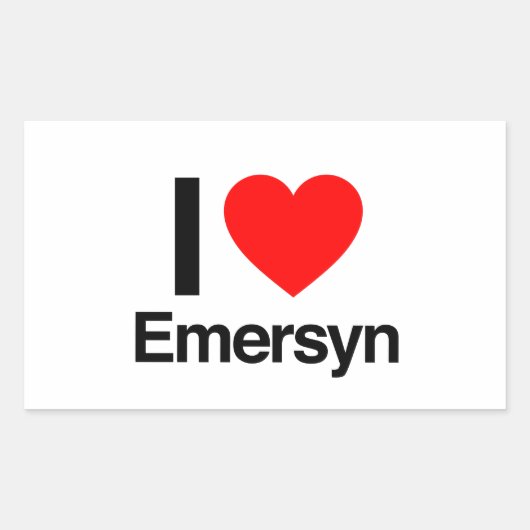 ik hou van emersyn rechthoekige sticker (Voorkant)