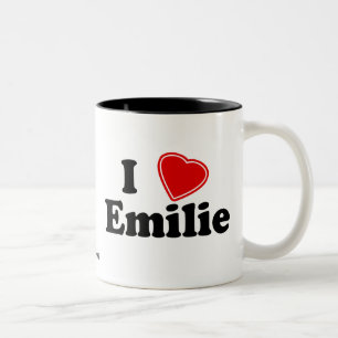 Ik hou van Emilie Tweekleurige Koffiemok