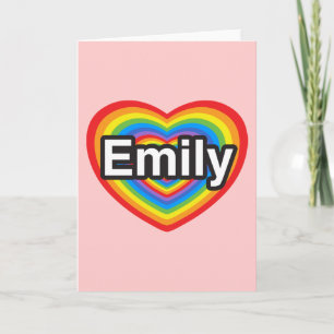 Ik hou van Emily. Ik hou van je Emily. Hart Kaart