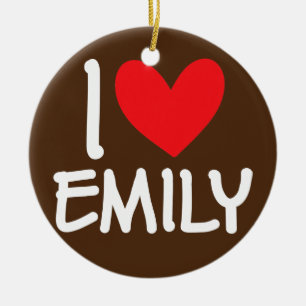 Ik hou van Emily Name Personalized Girl Woman BFF Keramisch Ornament