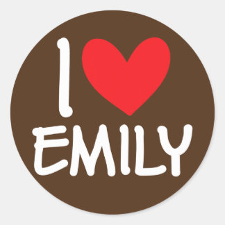 Ik hou van Emily Name Personalized Girl Woman BFF Ronde Sticker