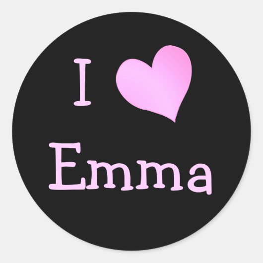 Ik hou van Emma Ronde Sticker (Voorkant)