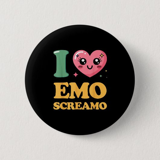 Ik hou van emo screamo  ronde button 5,7 cm (Voorkant)
