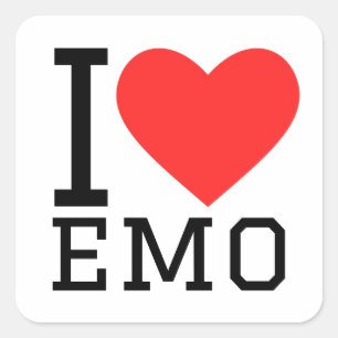 Ik hou van emo vierkante sticker
