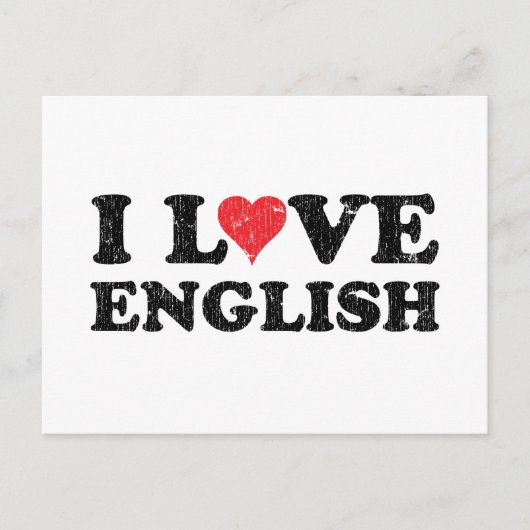Ik hou van Engels Briefkaart (Voorkant)