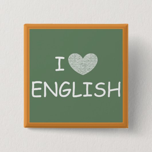 Ik hou van Engels Vierkante Button 5,1 Cm (Voorkant)