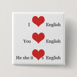 Ik hou van Engelse TESOL ESL docent student Gramma Vierkante Button 5,1 Cm