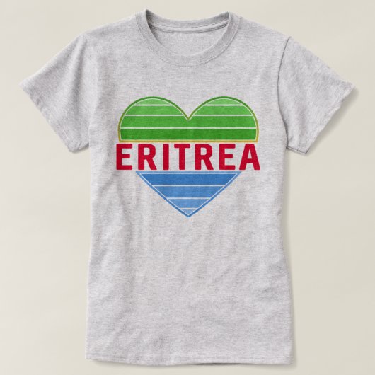 Ik hou van Eritrea, Eritrees hart T-shirt (Design voorkant)