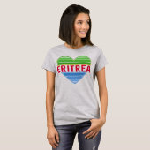 Ik hou van Eritrea, Eritrees hart T-shirt (Voorkant volledig)