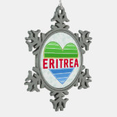 Ik hou van Eritrea, Eritrees hart Tin Sneeuwvlok Ornament (Links)