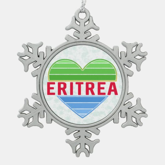 Ik hou van Eritrea, Eritrees hart Tin Sneeuwvlok Ornament (Voorkant)