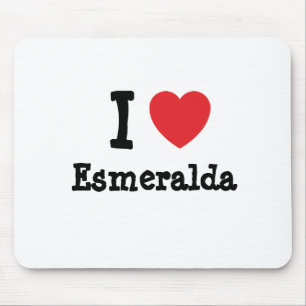 Ik hou van Esmeralda hart T-Shirt Muismat