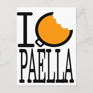 ik hou van eten paella briefkaart