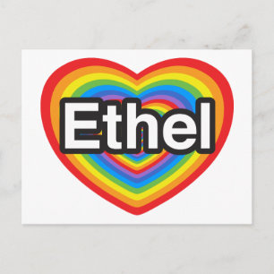 Ik hou van Ethel. Ik hou van je Ethel. Hart Briefkaart