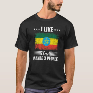 Ik hou van Ethiopië en misschien drie mensen vlieg T-shirt