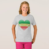 Ik hou van Ethiopië, Ethiopisch hart T-shirt (Voorkant volledig)