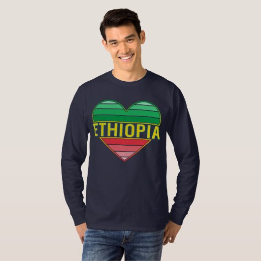 Ik hou van Ethiopië, Ethiopisch hart T-shirt (Voorkant volledig)